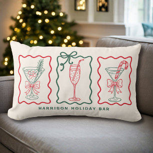 Coussin Rectangle Barre de Fêtes Personnalisée Noël