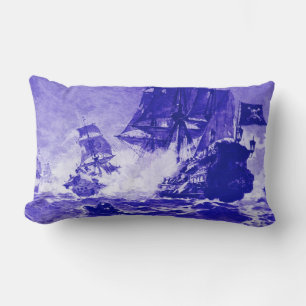 Coussin Rectangle BATAILLE DE BATEAU EN bleu