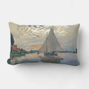 Coussin Rectangle Bateau à voile de Monet Impressionnisme français C