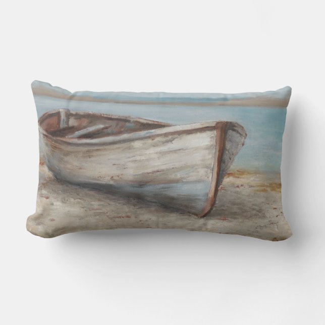 Coussin Rectangle Bateau blanchi à la chaux sur la rive (Recto)
