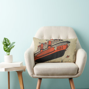 Coussin Rectangle Bateau de croisière d'hélicoptère de science-ficti