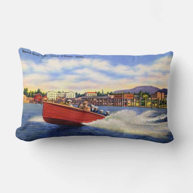 Coussin Rectangle Bateau en bois de vitesse sur le d'Alene de Coeur (Recto)