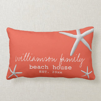 Coussin Rectangle Beach House Fécule côtière corail foncé