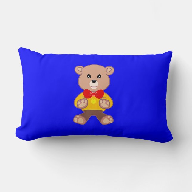 Coussin Rectangle Bear Blue (Recto)