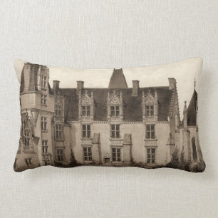 Coussin Rectangle Beau château français dans des tons de sépia