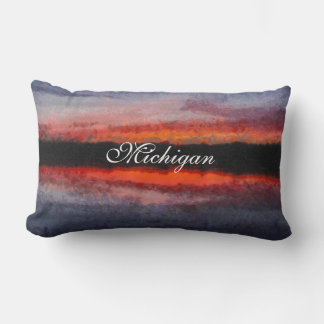 Coussin Rectangle Beau coucher du soleil du Michigan