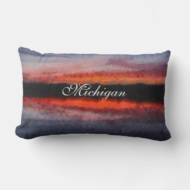 Coussin Rectangle Beau coucher du soleil du Michigan (Recto)
