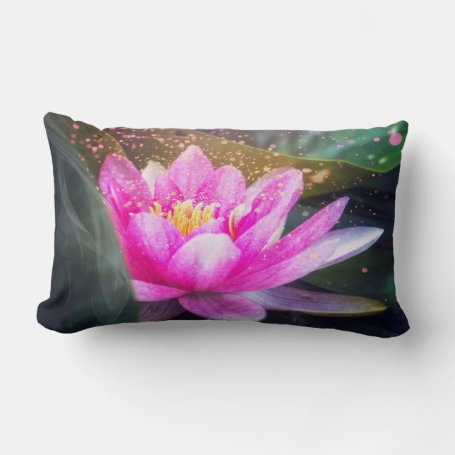 Coussin Rectangle Beau Lotus, Paysage, Zen (Recto)