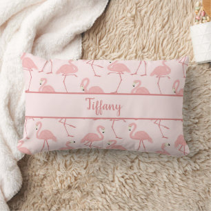 Coussin Rectangle Beaux Flamants roses tropicaux rose