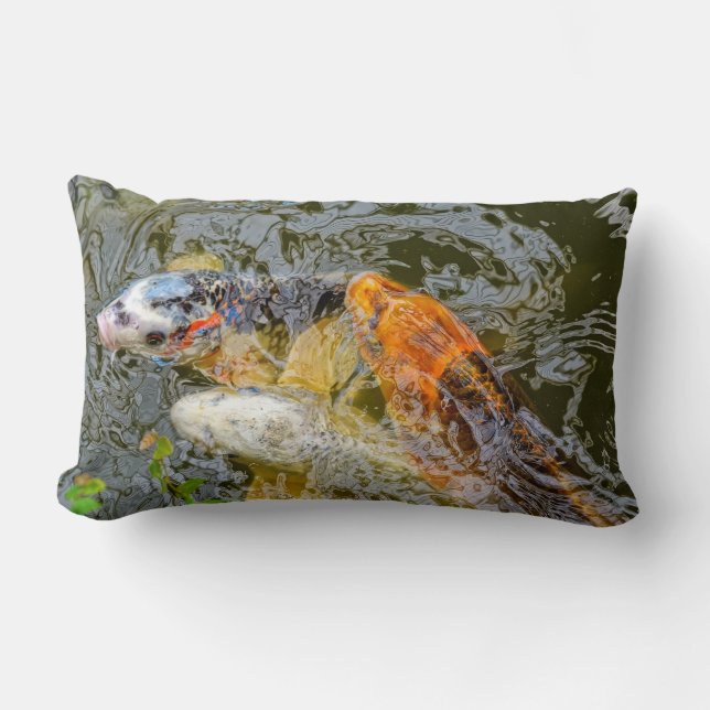 Coussin Rectangle Beaux gros poissons Koi (Recto)