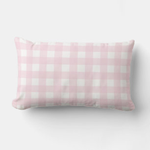 Coussin Rectangle Bébé rose et blanc Grand Motif En vichy.