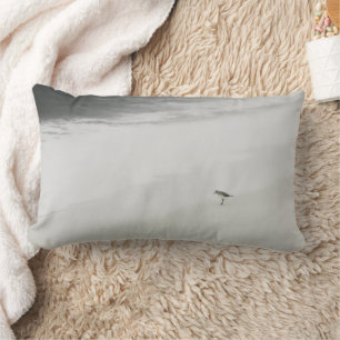 Coussin Rectangle Bécasseau côtier sur la plage