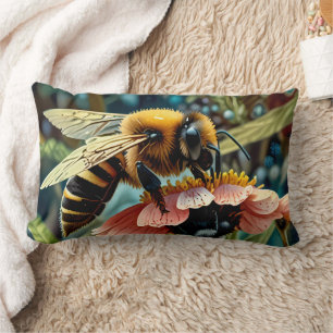 Coussin Rectangle Belle Abeille Sur Fleur