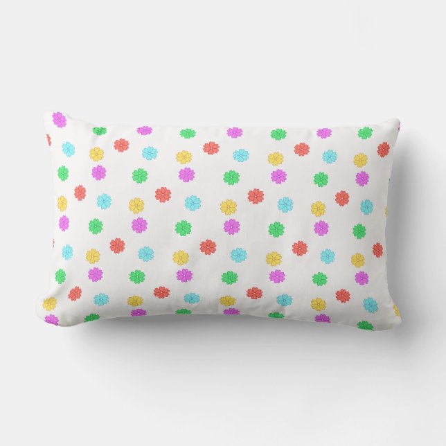 Coussin Rectangle Belles fleurs multicolores (Recto)