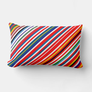Coussin Rectangle Belles rayures décoratives colorées