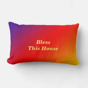 Coussin Rectangle Bénir Cette Maison Vivid Rainbow Lancer 