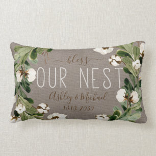 Coussin Rectangle Bénissez notre souvenir de mariage de photo de