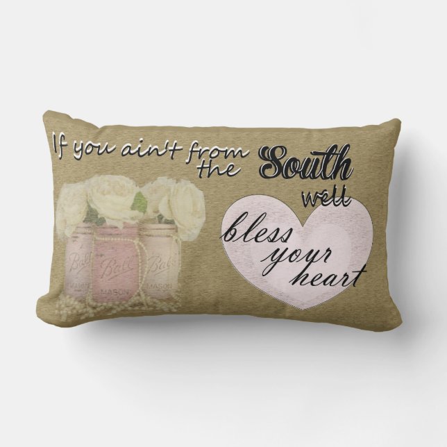 Coussin Rectangle Bénissez votre coeur (Recto)