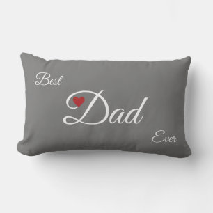 Coussin Rectangle Best Heart Papa sur Grey
