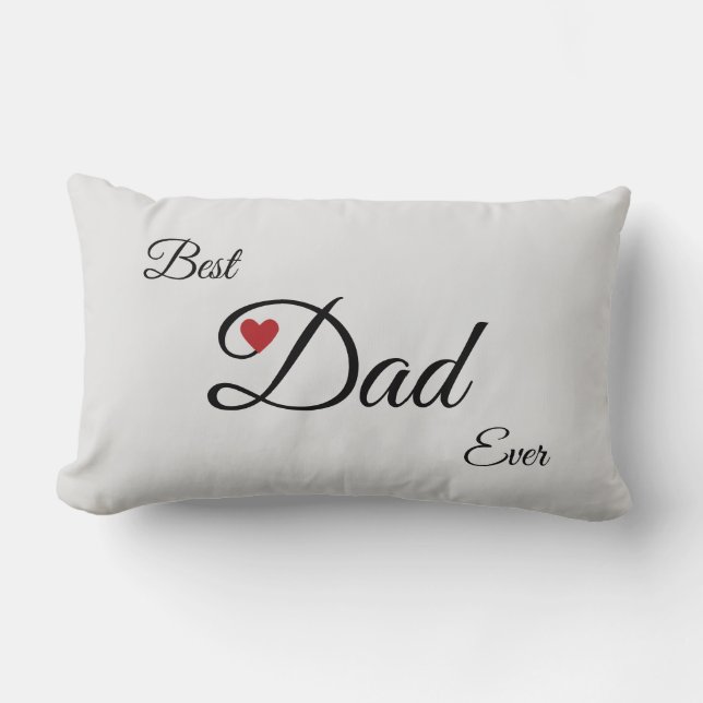Coussin Rectangle Best Heart Papa sur Silver (Recto)