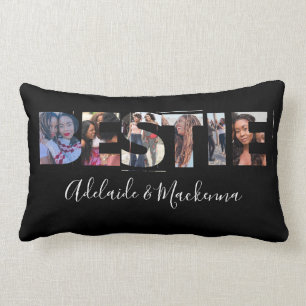 Coussin Rectangle Bestie personnalisée BFF Best Friends Photo Collag