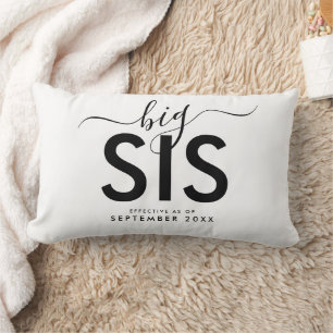 Coussin Rectangle Big Sis Nouveau Faire-part bébé personnalisé