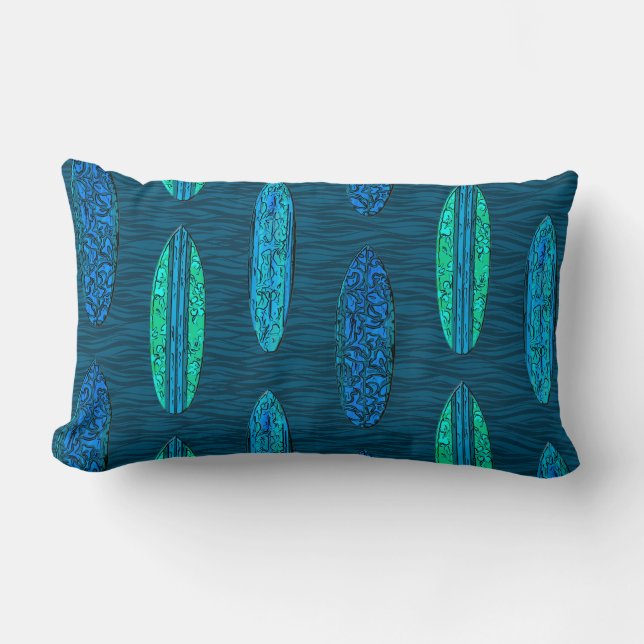 Coussin Rectangle Big Wave Hawaii Surboards (Recto)