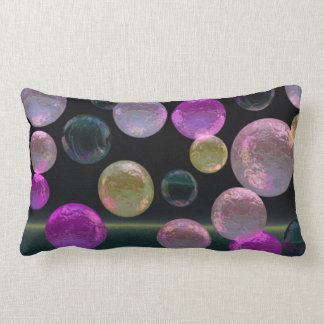 Coussin Rectangle Bijoux de nuit - magenta et brillant noir