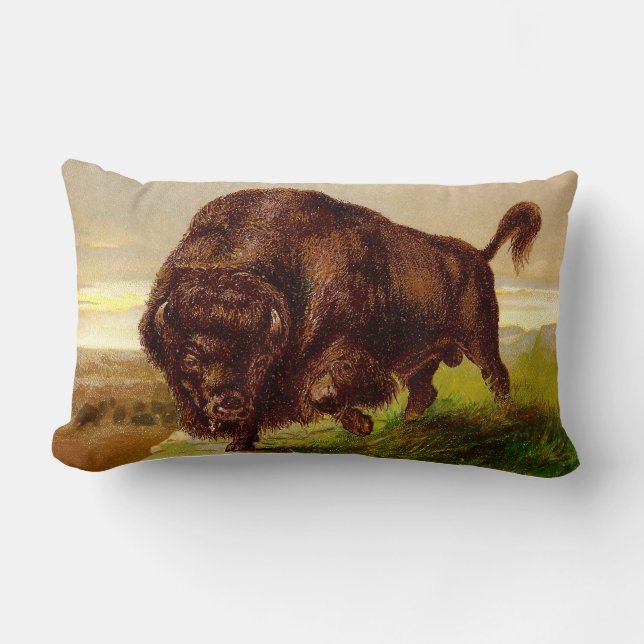 Coussin Rectangle Bison américain (Recto)