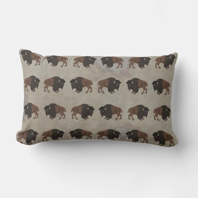 Coussin Rectangle Bison Lumbar Lisse PIllow (Recto)