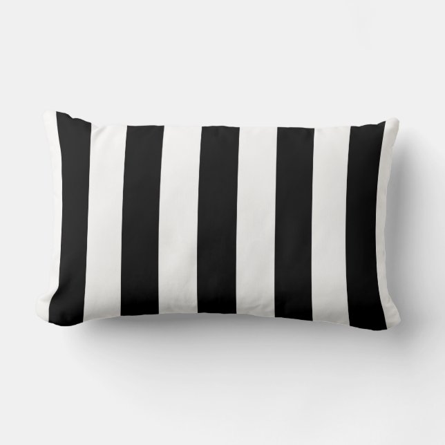 Coussin Rectangle Black and white XL Stripes (Recto)