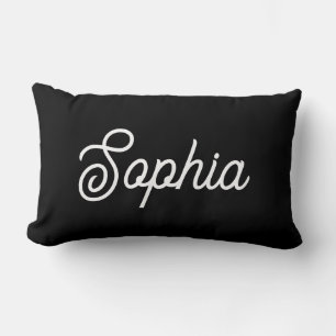 Coussin Rectangle Black   Votre nom dans le script