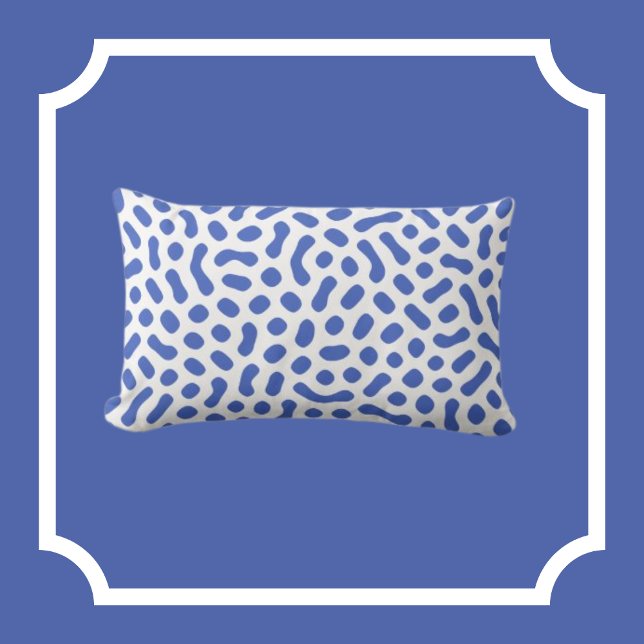 Coussin Rectangle Blanc avec perches bleu Jelly Bean comme des forme (Créateur téléchargé)