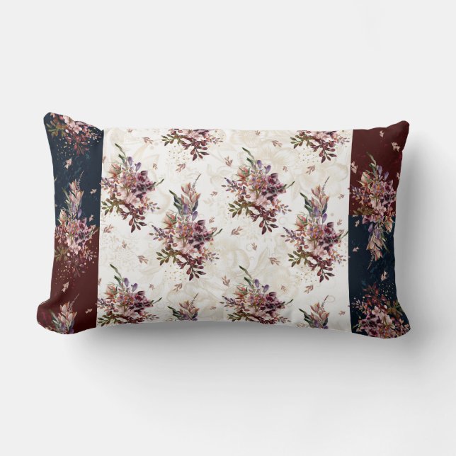 Coussin Rectangle Blanc floral de chute/coussin lombaire de (Recto)