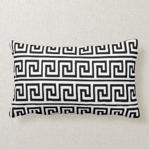 Coussin Rectangle Blanc grec classique de motif principal sur le