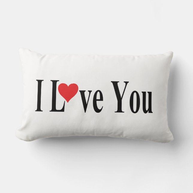 Coussin Rectangle Blanc je t'aime (Recto)