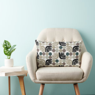 Coussin Rectangle Blanc Noir Gris Bohème
