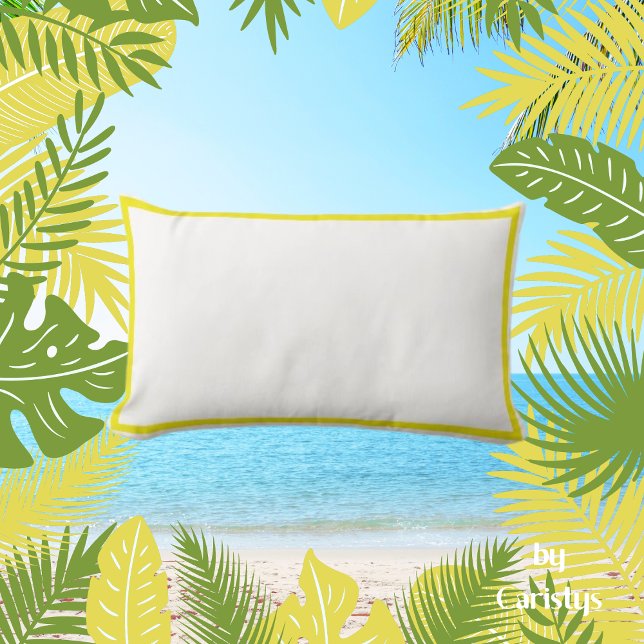 Coussin Rectangle Blanc uni avec Jaune, Jaune inverse Blanc (Créateur téléchargé)
