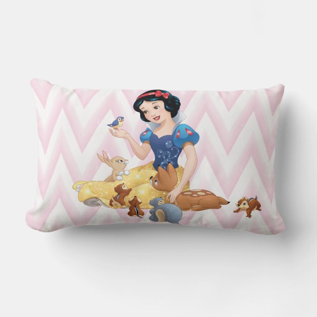 Coussin Rectangle Blanche Neige et les animaux de la forêt (Recto)