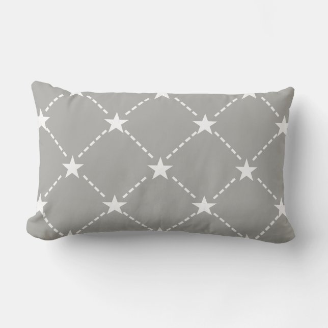Coussin Rectangle Blancs côtiers et étoiles blanches (Recto)