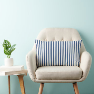 Coussin Rectangle Bleu de la Marine Blancs