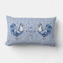 Bleu Delft Et Poulet Blanc Rooster