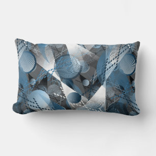 Coussin Rectangle Bleu et gris. Résumé.