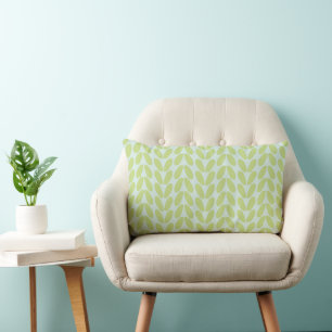 Coussin Rectangle Bleu Feuille vert simple