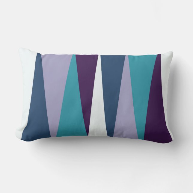 Coussin Rectangle bleu pourpre et blanc (Recto)