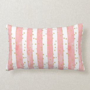 Coussin Rectangle Bleu rose   Faux Gold Confetti