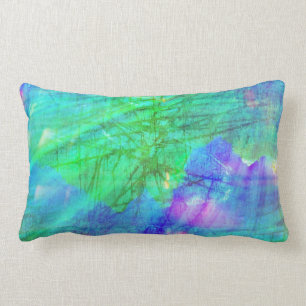 Coussin Rectangle bleu sans couture d'aquarelle d'arrière - plan