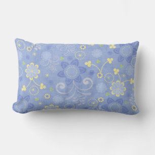 Coussin Rectangle Bleu Summer Daisy