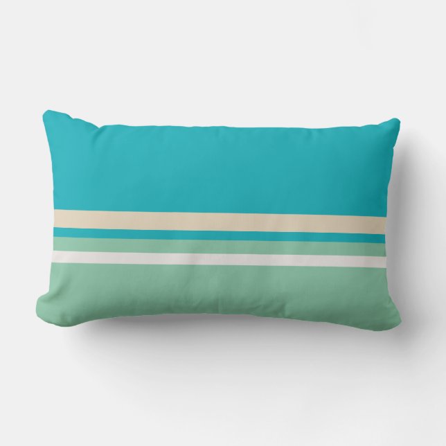 Coussin Rectangle Bleu turquoise, vert et turquoise (Recto)