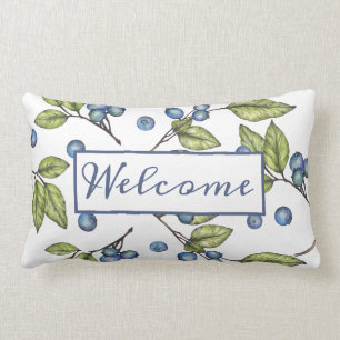 Coussin Rectangle Bleuets personnalisés Bienvenue Lumbar P Lumbar Co